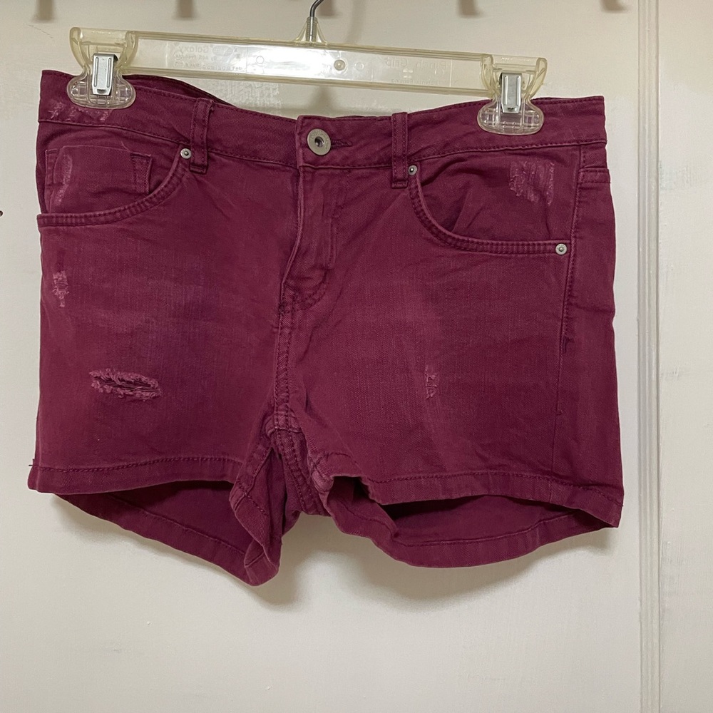 H&M Divided Red Denim Shorts